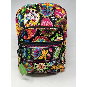 NEW Disney Parks Vera Bradley Campus Backpack Mickey Mouse Minnie Floral